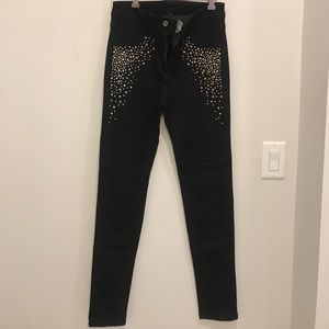 CARMAR Black high rise pants with sequins. NWT